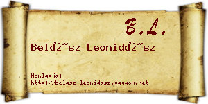 Belász Leonidász névjegykártya